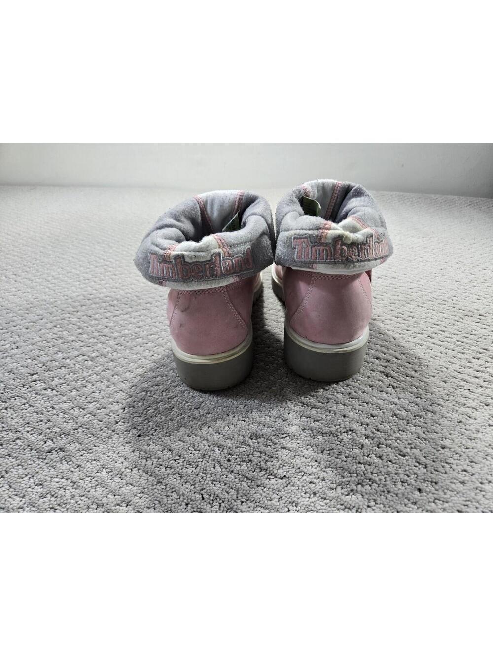 Timberland Boots Womens 8.5M Fold Down White Pink Suede Leather Winter 31395 - Picture 2 of 9